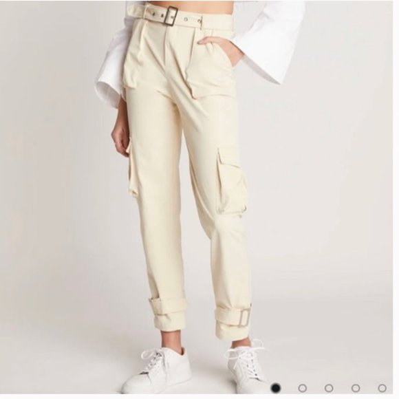 choosy Pants - Choosy Cream Cargo Pants Size 4